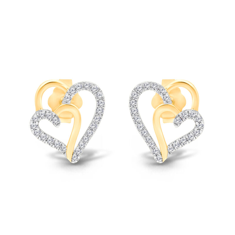 Diamond 3/10ctw. Heart Earrings in 14k Two Tone Gold image number null